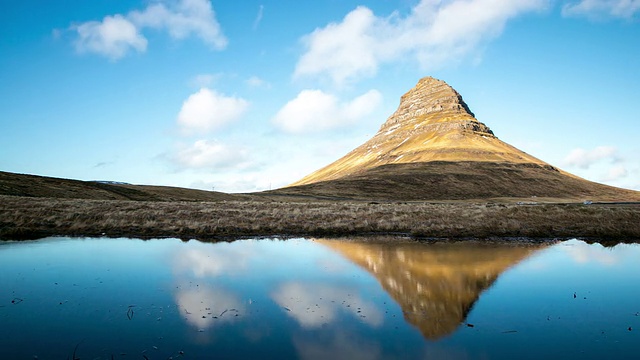 高清延时:Kirkjufell山Snaefellsnes半岛，瀑布景观冰岛视频素材