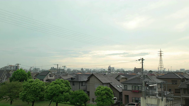 DCI 4K，住宅小区，早上天空。Kakogawa,日本兵库县视频下载