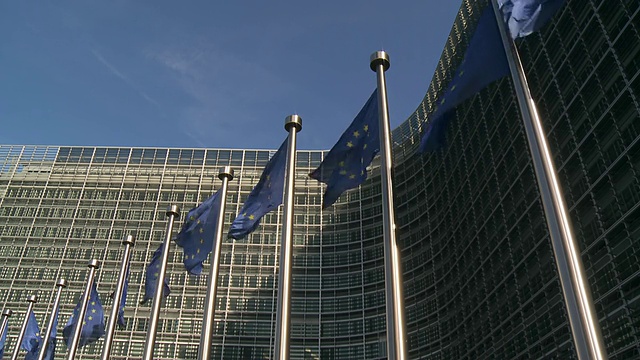 MS LA摄于比利时布鲁塞尔首都地区，布鲁塞尔，Berlaymont大楼，欧盟委员会总部视频下载