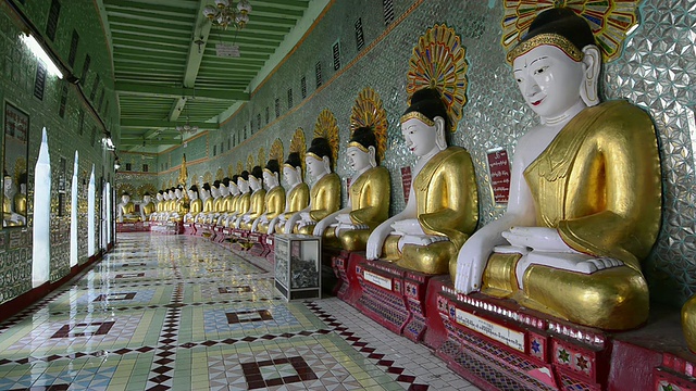 缅甸曼德勒省实皆市乌敏通泽塔佛像的MS照片视频素材