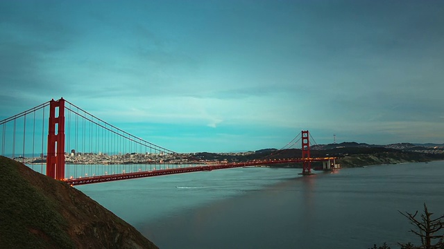 金门大桥的日落。视频素材