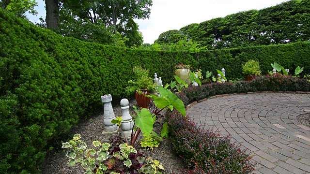 laddew topry花园马里兰美丽的植物雕刻锁孔花园棋子花园供游客视频下载