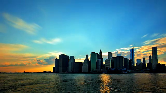 纽约曼哈顿的天际线视频素材