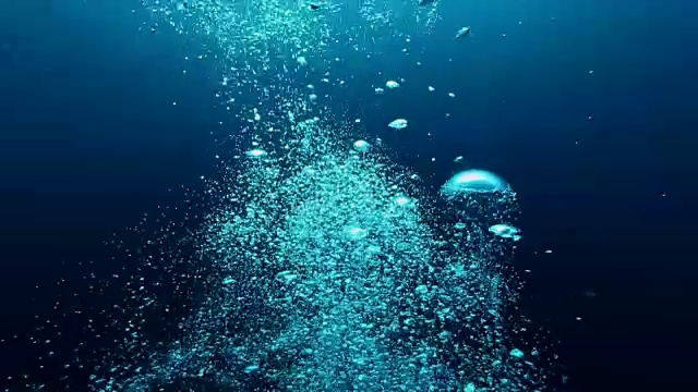 泡泡在水中移动视频素材