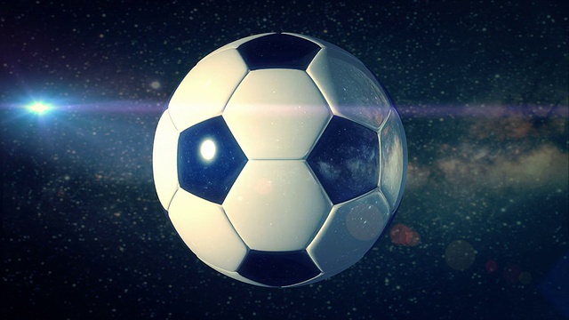 足球在空间-可循环视频素材