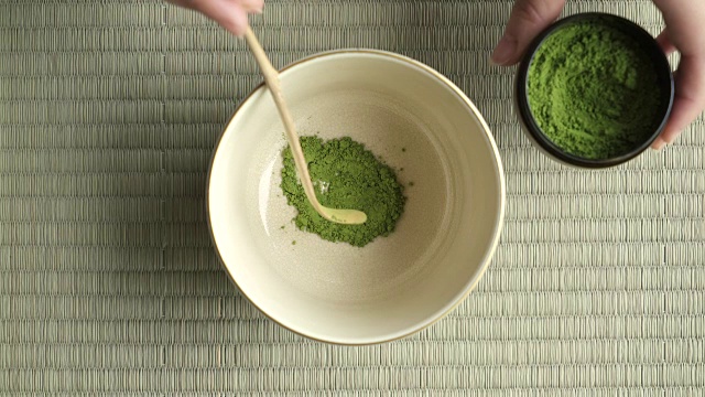 日本绿茶(抹茶)特写视频下载