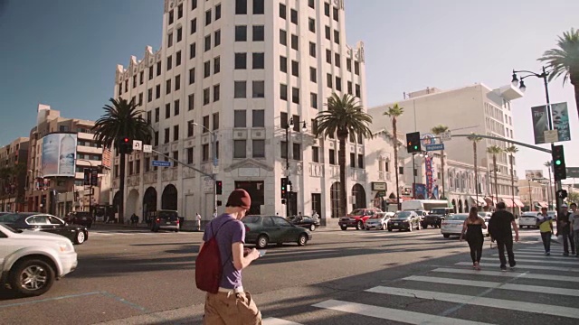 好莱坞大道和洛杉矶高地大道视频素材