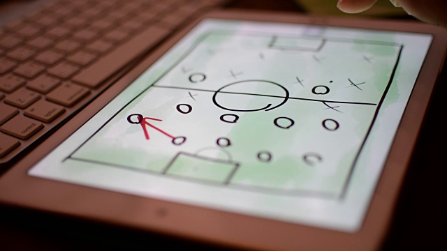 足球/足球战术的数字平板策略游戏计划。视频下载