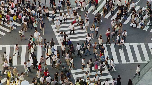 东京新宿十字路口的购物者，慢镜头视频素材
