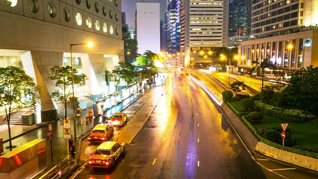 香港市内交通繁忙，时光流逝视频素材