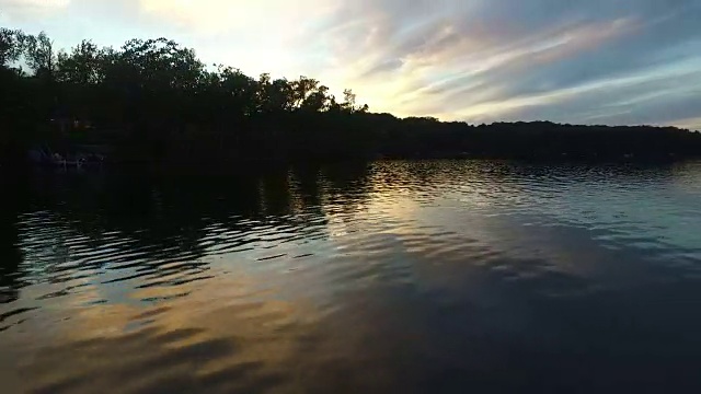 航拍日落和湖泊视频下载