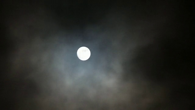 WS T/L云经过月亮/维斯塔，纽约，美国视频素材