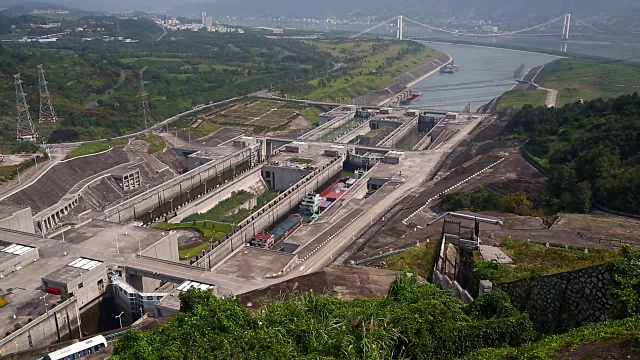 三峡大坝在长江宜城视频下载