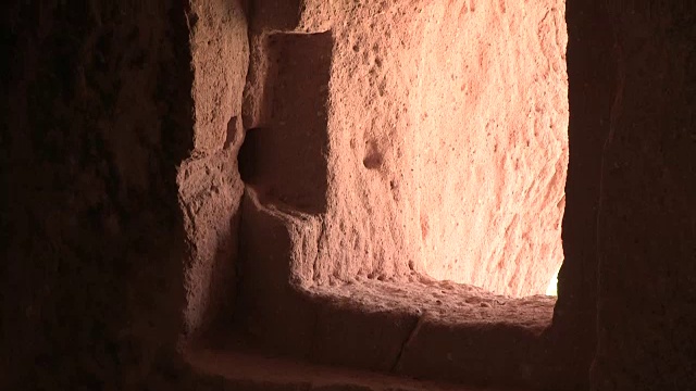 洞穴屋内部和窗户，卡帕多西亚，土耳其视频素材