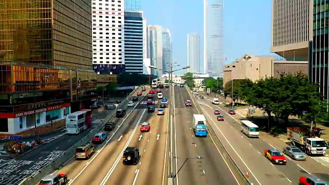 在香港城市的时光流逝的交通车辆视频下载