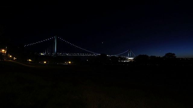 维拉萨诺桥-说到夜晚时光流逝视频素材