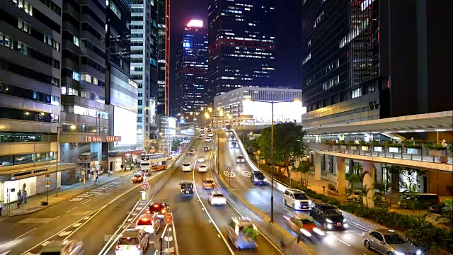 香港城市的延时交通视频素材