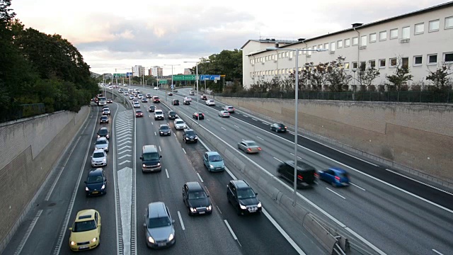公路交通斯德哥尔摩视频素材