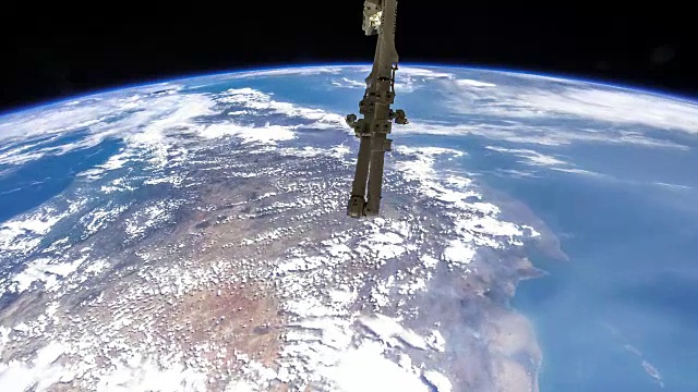 国际空间站飞越加利福尼亚和墨西哥-延时视频素材