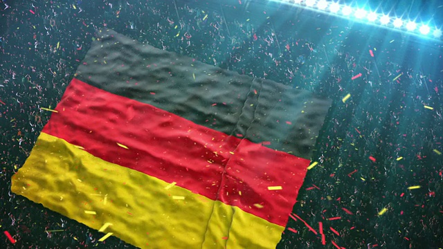 在体育场的德国国旗视频素材