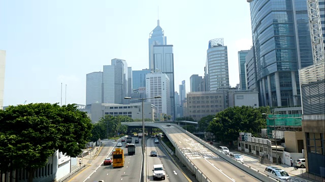 香港城市的延时交通视频素材
