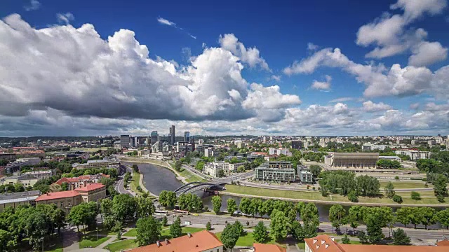 立陶宛维尔纽斯的空中全景。视频下载