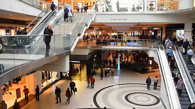 伊顿中心购物中心一般观点在一个正常的工作日视频下载