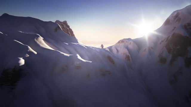 山顶与登山者视频素材