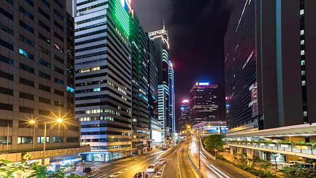 时间流逝香港中央商务区视频素材