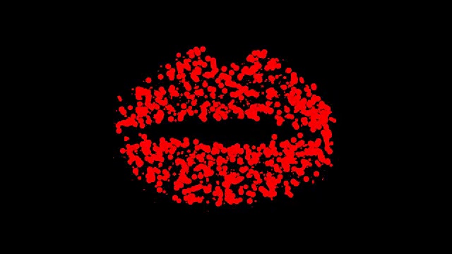 嘴唇:红色和黑色(环)视频素材