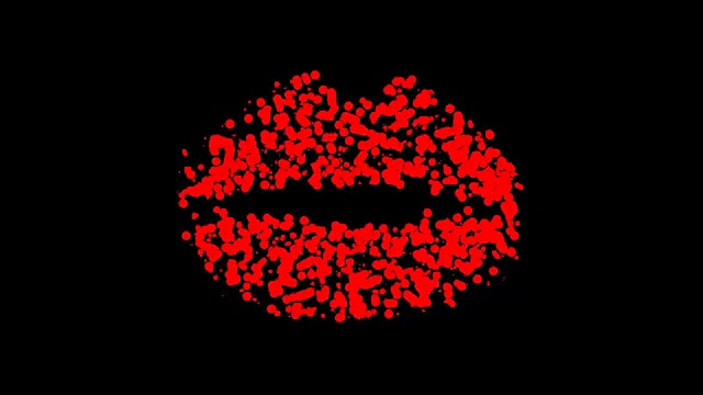 嘴唇:红色和黑色(过渡)视频素材