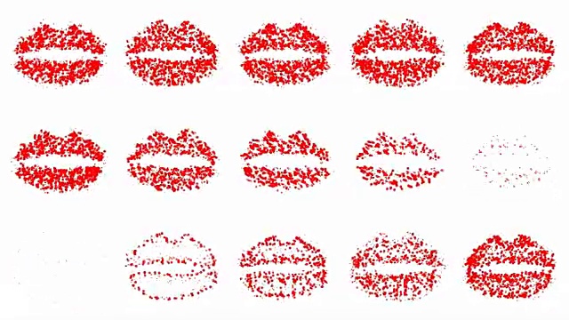 嘴唇:线条，红色和白色(LOOP)视频素材