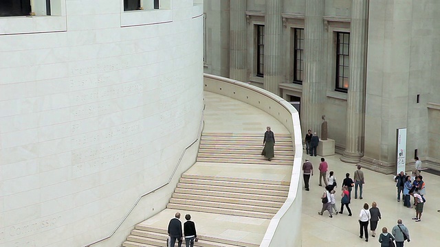 楼梯，大厅，大英博物馆视频素材