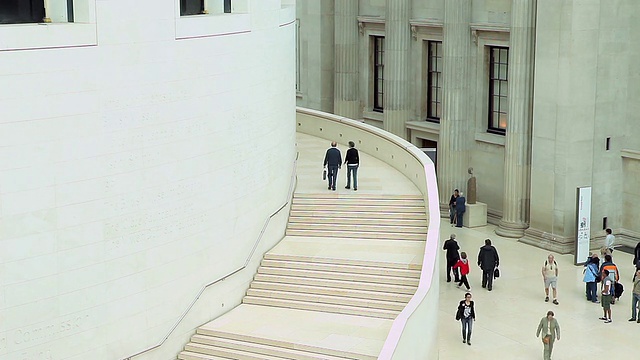 楼梯，大厅，大英博物馆视频下载