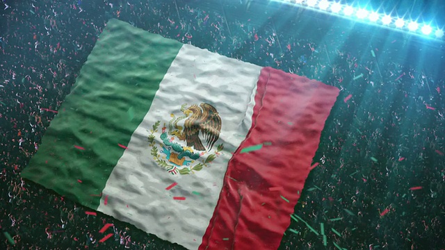 墨西哥国旗在体育场视频素材