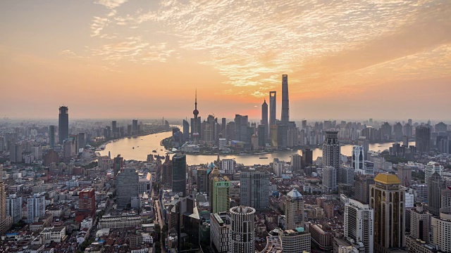 T/L WS HA Shanghai Sunrise /上海，中国视频素材