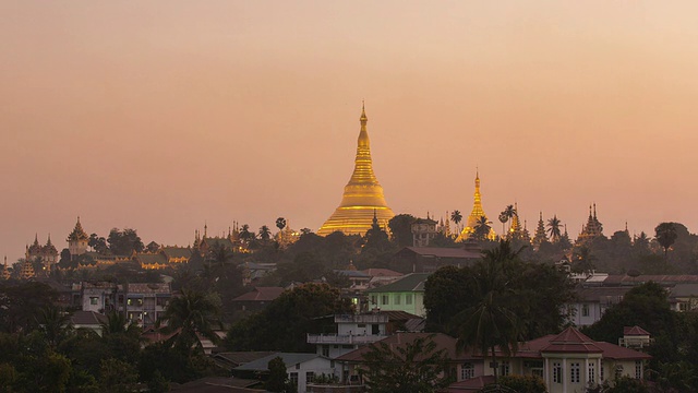 缅甸仰光大金塔的时间流逝视频素材