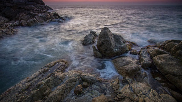 时间流逝:岩石海岸视频素材