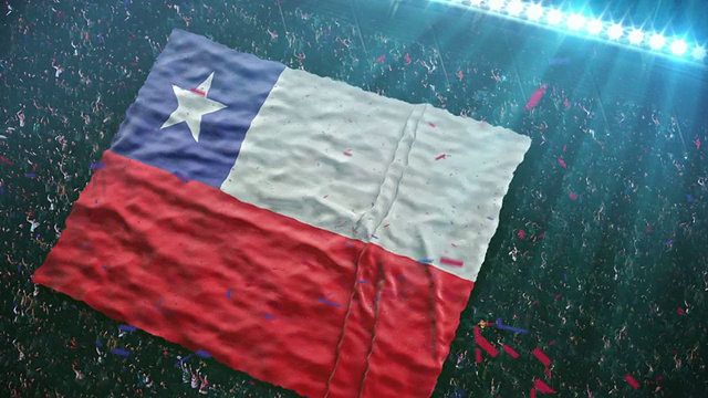 体育场有智利国旗视频素材