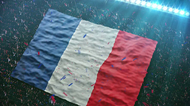 法国国旗在体育场视频素材