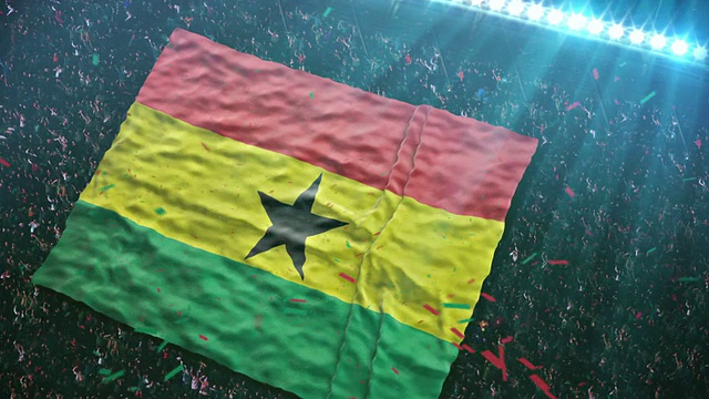 体育场的加纳国旗视频素材