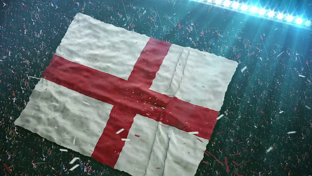 在体育场的英格兰国旗视频素材