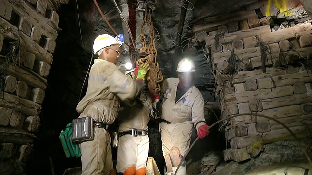 MS LA井下矿工照片/约翰内斯堡，豪登省，南非视频下载