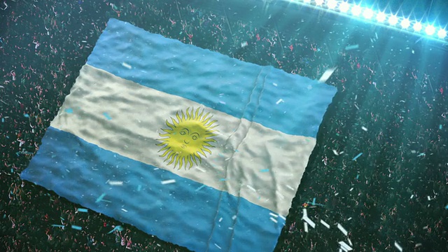 阿根廷国旗在体育场视频素材