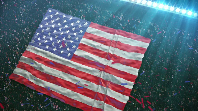 美国国旗在体育场视频素材