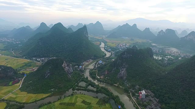 日落喀斯特地区，桂林，中国视频素材