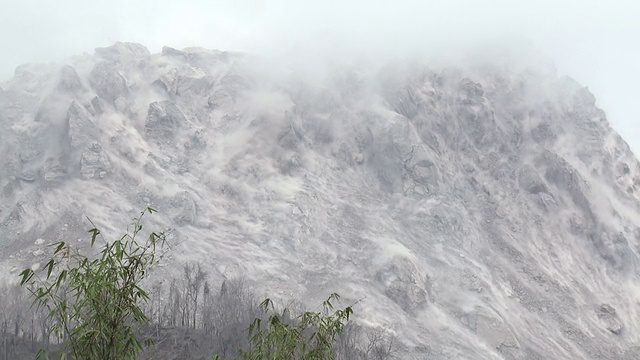 地震震动火山熔岩圆顶罕见的镜头视频素材