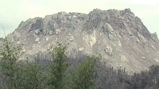 靠近不稳定火山的熔岩穹丘视频素材