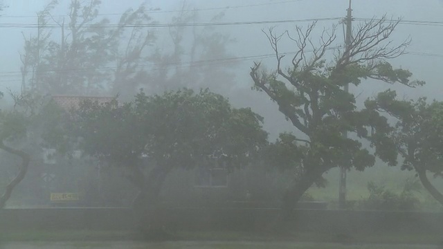 猛烈的飓风眼墙风和雨视频素材
