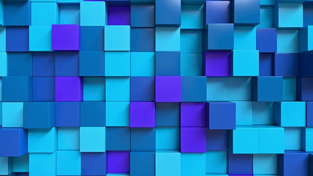 循环抽象立方体蓝色视频素材